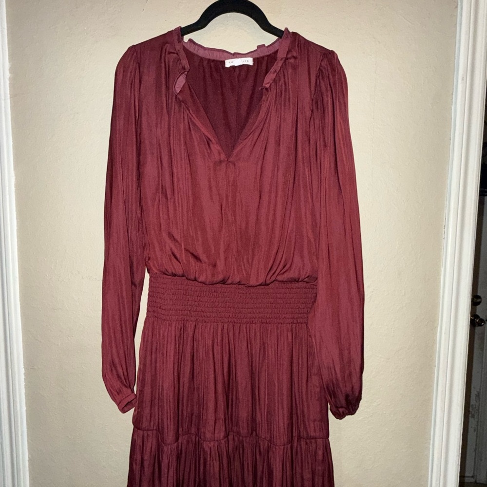 Socialite Deep Red Long Sleeve Dress